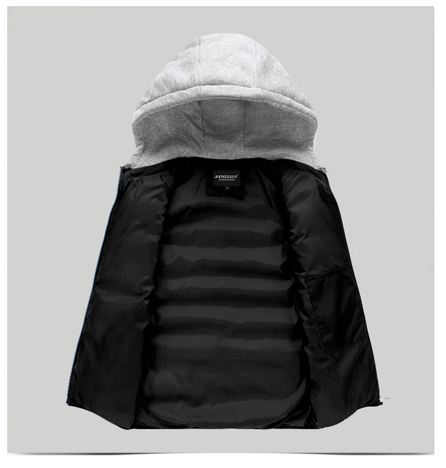 Men's Padded Vest Spring Autumn Hooded Jacket Couples Outerwear Thick Warm Sleeveless Short Coat Women Waistcoat Men Clothes 4XL
