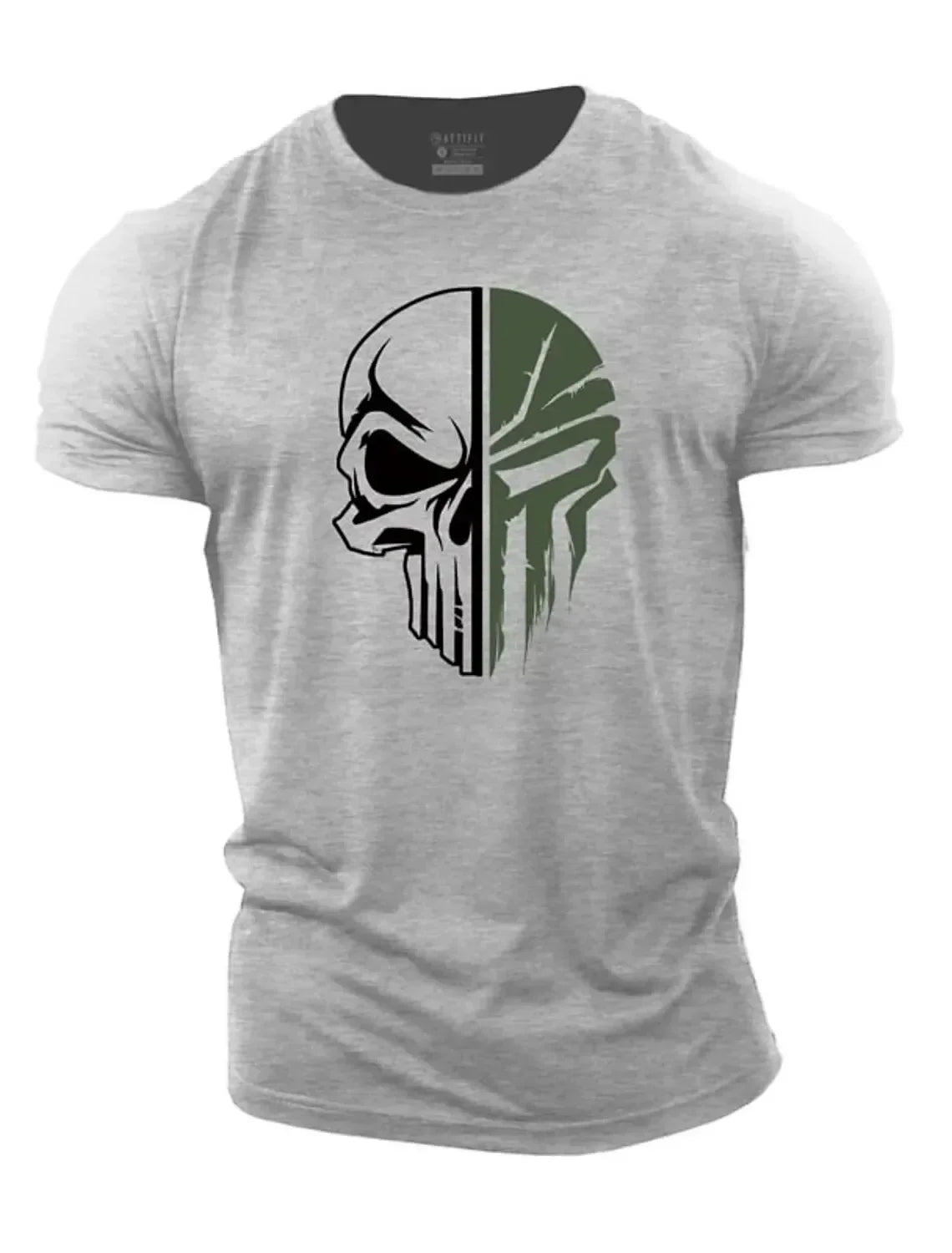 Cotton Men's T shirt for men Print Military Skull T Shirt Oversized Gym Short-Sleeved Sportswear Men Clothing Sport Top Tees