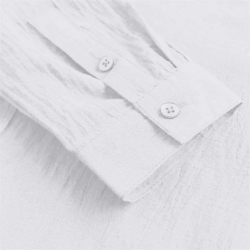 Men's Linen Shirt High Quality Lightweight and Breathable Men's Button-Down Shirt Men's Cotton Linen Shirt 100% 2024 Solid Color