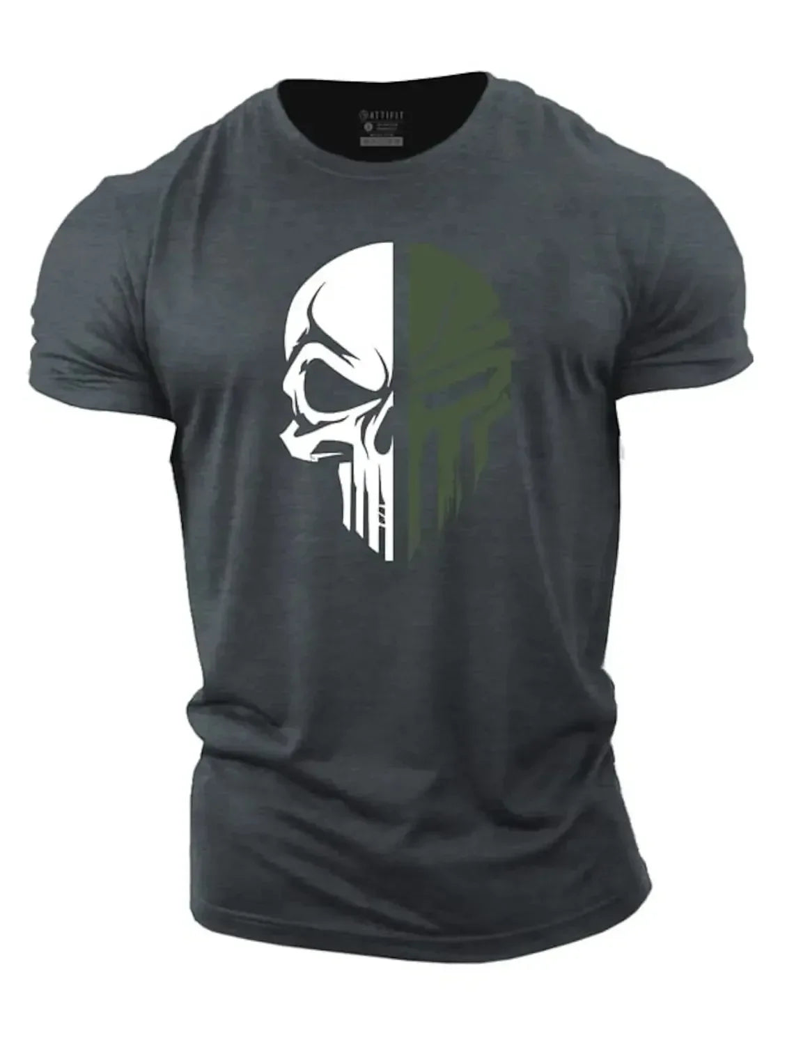 Cotton Men's T shirt for men Print Military Skull T Shirt Oversized Gym Short-Sleeved Sportswear Men Clothing Sport Top Tees