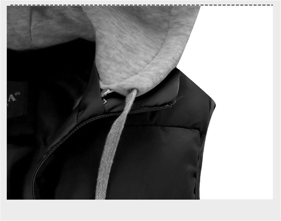 Men's Padded Vest Spring Autumn Hooded Jacket Couples Outerwear Thick Warm Sleeveless Short Coat Women Waistcoat Men Clothes 4XL